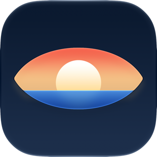 The Unstare icon in dark mode, on a deep blue tile.
